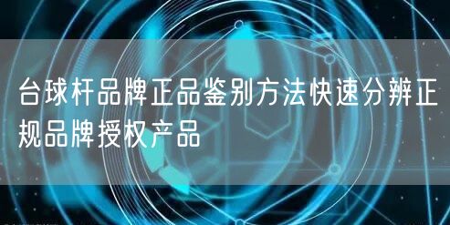 台球杆品牌正品鉴别方法快速分辨正规品牌授权产品
